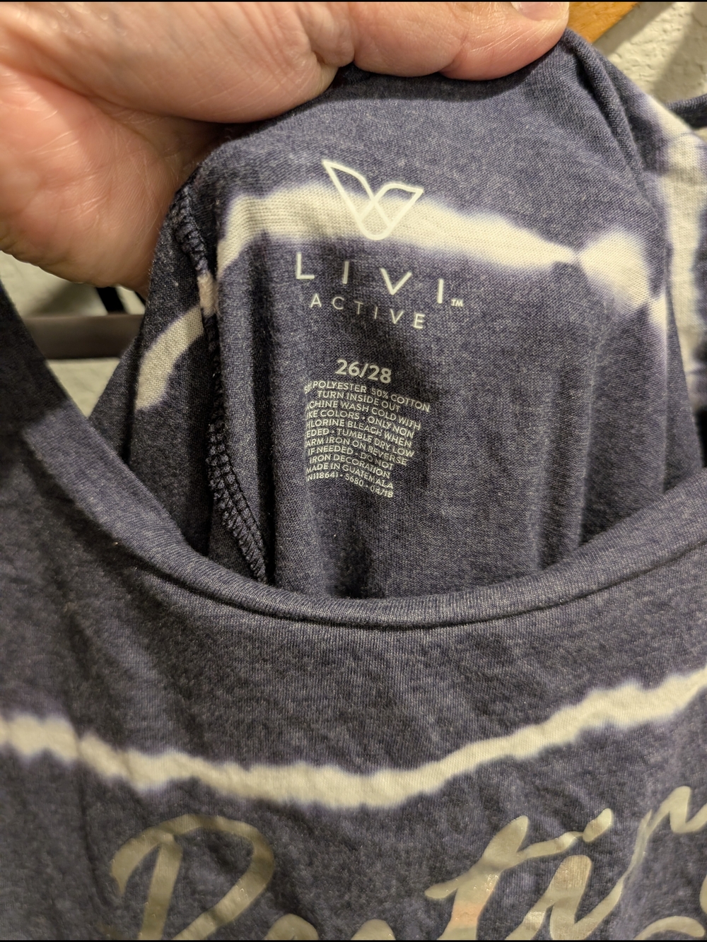 Livi Active Navy Tie-Dye 'Resting Gym Face' Muscle Tank - Picture 5 of 5